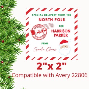 Christmas Gift Labels Christmas Label Stickers in 3 sizes Editable Labels Christmas Shipping Labels Santa Labels Xmas Gift Package Labels