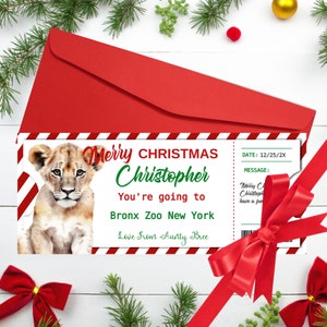 Zoo Gutschein Weihnachten Gutschein Vorlage Weihnachtszoo Geschenkgutschein Bauernhof der Tiere Geschenkgutschein Geschenkidee Kinder Löwenjunges