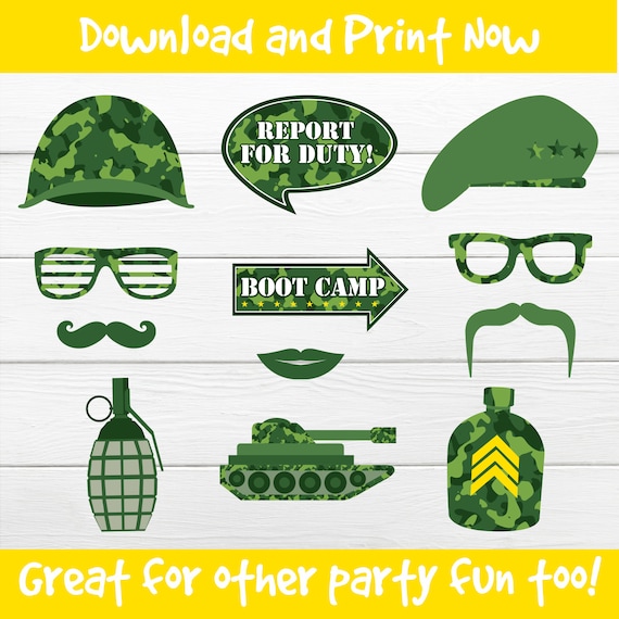 Army Props Military Photo Booth Props Army Printable Props For Photos Military Party Decor Party Army Glasses Printables By Ezy Party Prints Catch My Party Army Props Military Photo Booth Props Army Printable Props For Photos Military Party Decor Party Army Glasses Printables By Ezy Party Prints Catch My Party