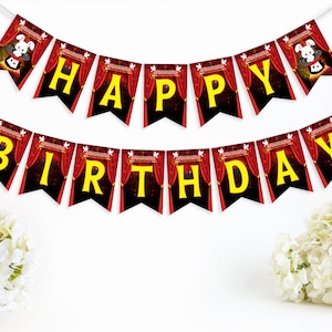 Magic Show Birthday Party Banner Magic show happy birthday bunting Magic birthday party decor Magician birthday decorations - MBP6