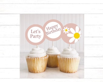 Daisy Birthday Cake Toppers Daisy anniversaire pièce maîtresse 7 Daisy party anniversaire décor modifiable Daisy anniversaire fête décor Daisy cupcake DO