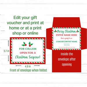 Busta regalo di Natale modificabile Busta regalo di Natale modificabile Coupon Idea regalo last minute Modifica istantanea Scarica e stampa