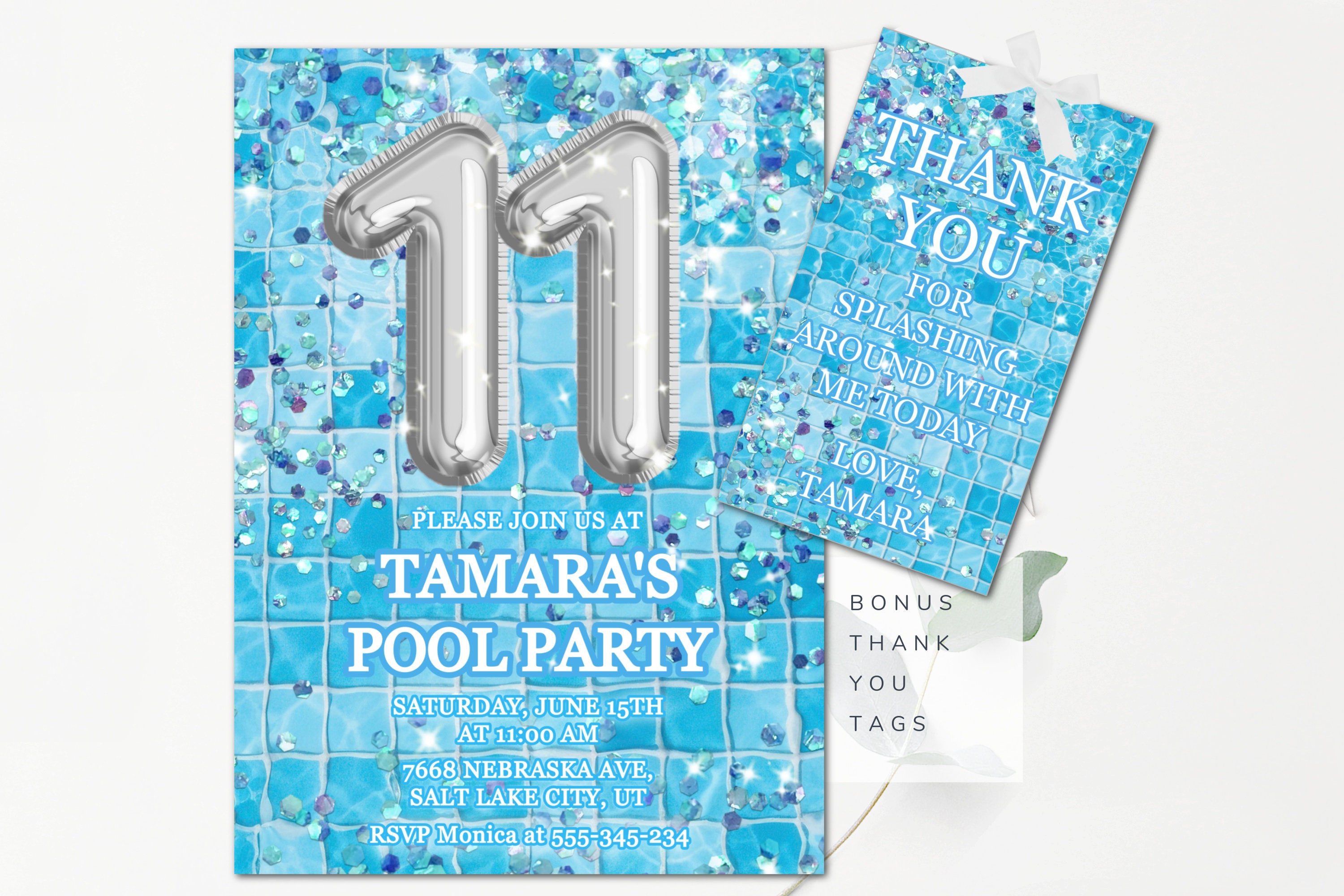Wasserrutsche Geburtstagseinladungen – 20 Karten Mit Umschlägen, 10,2x15,2 Cm, Für Pool-Party & Sommerfest