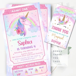 Rainbow Unicorn Birthday Invitation Template Printable Unicorn Invitation Instant Download Unicorn Birthday Party Invitation TUP5