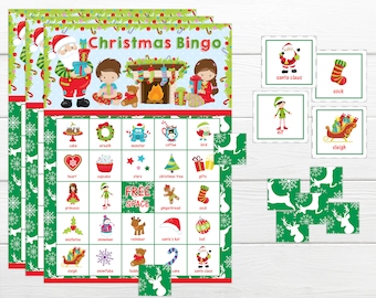 Christmas Game for Kids Printable Christmas Bingo Game  Christmas Party Game Xmas BINGO Christmas Printable Bingo Bame INSTANT DOWNLOAD