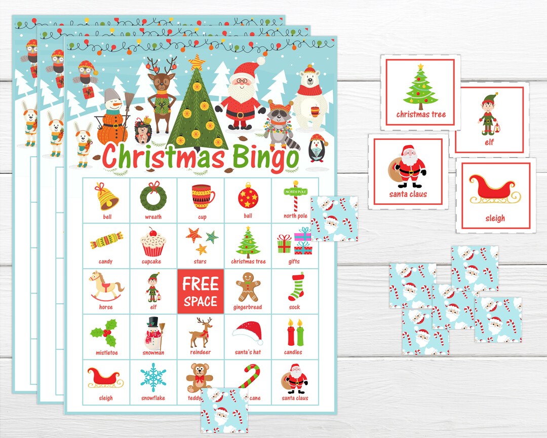 Printable Christmas Bingo Game for Kids Christmas PRINTABLE Game ...
