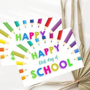Happy First Day of School Gift Tag Teacher Tag Back to School Gift Tag First Day of School Gift Tag for Students First Day Instant Download
