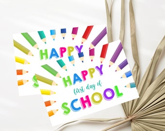 Happy First Day of School Gift Tag Teacher Tag Back to School Gift Tag First Day of School Gift Tag for Students First Day Instant Download