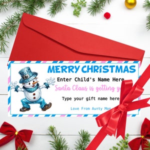 Modello buono regalo di Natale Modello stampabile del buono regalo di Natale Modello modificabile del buono regalo di Natale Regalo dell'ultimo minuto DOWNLOAD IMMEDIATO