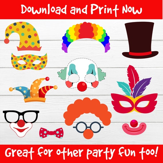 Circus Photo Booth Props Printable