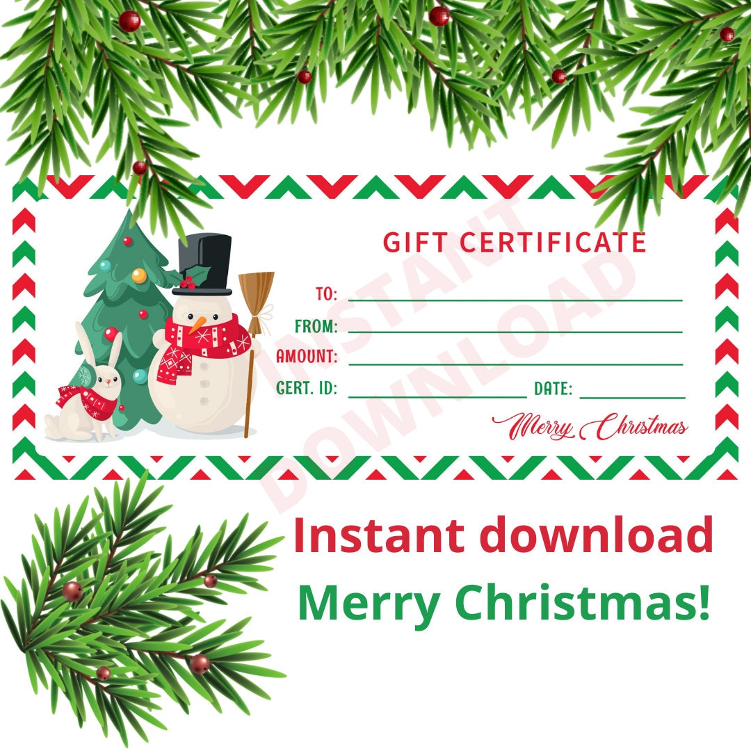 christmas certificates templates free