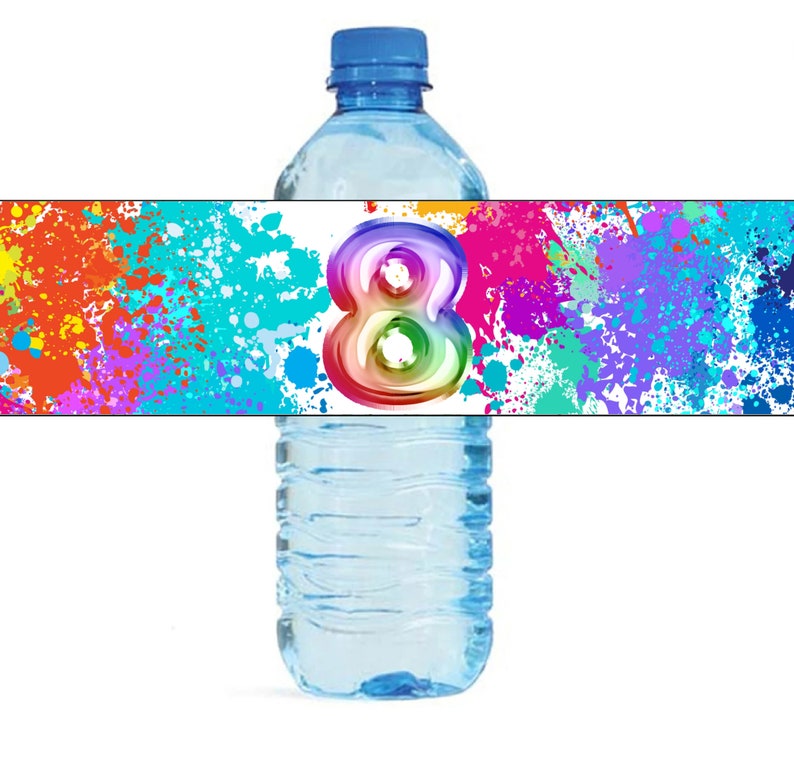 Paintball Birthday Party Bottle Labels Paint Splat Birthday Labels ...