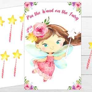 Fairy party games Pin the Wand on the Fairy printable birthday game. Instant download  Instant Printable party game. Fairy birthday party.