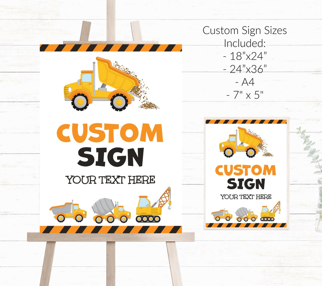 Construction Custom Sign You Personalise With Your Own Text for Any ...