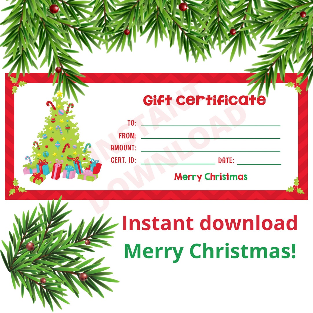 Christmas Gift Voucher Christmas Gift Certificate Template to - Etsy UK