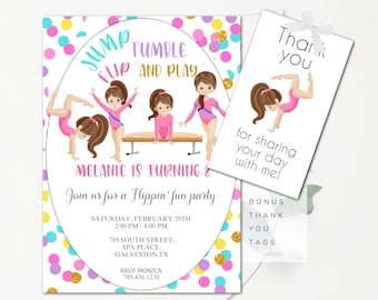Editable Gymnastic Invitation Gymnastic Party Instant Birthday Invitation Editable Gymnastics Invitation Gymnastic Party Instant Download GM