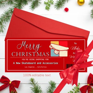Skateboard Weihnachtsgeschenk Ticket Skateboard Geschenk Weihnachtsgeschenk Überraschung Ticket Skate Boarding 100% EDITIERBARER TEXT Sofort Download