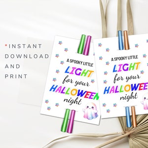 Halloween Glow Stick Holder Halloween Treat Glow Stick Tags Glow Stick Printable Holder Glow Stick Gift Tag Glowstick Template Halloween