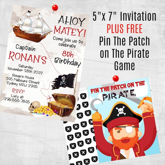 Party Games for Boys Pin the Patch on the Pirate Printable 