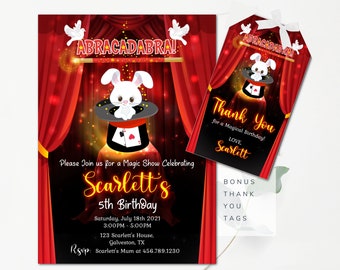 Magic Birthday Invitation Magic Party Invitation Magic Show Invitation Printable Magician Invitation Magic Instant Download - MBP6
