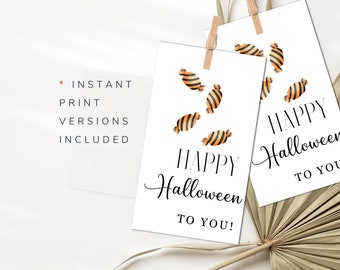 Halloween Treat Tag Halloween Candy Gift Tag Template Halloween Trick or Treat Tags Candy Bag Instant Print Candy Halloween Tags