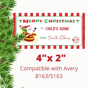 Instant Download Christmas Labels Editable Labels Christmas Shipping Labels Christmas Gift Tag Labels in 3 sizes Santa Labels Xmas Tags