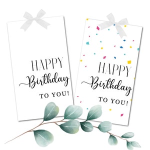 Gefeliciteerd met je cadeaulabels Afdrukbare verjaardagscadeaulabels Verjaardagscadeaulabels Gelukkige verjaardagslabels Instant Download Niet bewerkbaar