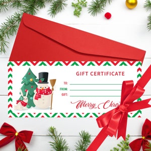 Modello modificabile di biglietto regalo Buono regalo di Natale modificabile Biglietto regalo Buono modello regalo di Natale