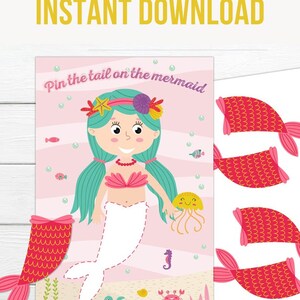 Pin the Tail on the Mermaid Printable Game. Instant Download Instant ...