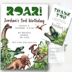 Dinosaurs Birthday Invitation Template Editable Boy Birthday Invite Jurassic Birthday Invitation Template Printable Dinosaur Invitation DIN1