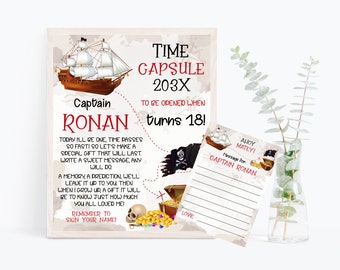 Pirate Party Time Capsule Treasure Hunt Party Time Capsule Instant Download  1st Birthday Pirate First birthday Time Capsule Pirate - THP7