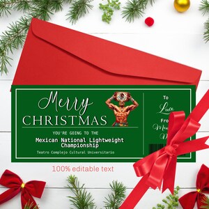 Weihnachtsgeschenk Mexikanische Wrestling Ticket Lucha Libre Event Geschenk Surprise Ticket 100% EDITIERBARER TEXT Sofortiger Download Geschenk für Ihn Geschenk für Papa