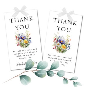 Geschenkanhänger Jeden Anlass Wildblumen Danke Tags Bearbeitbare Favor Tags Sofortiger Druck Blumenstrauß Mutter Danke Tags Instant Download