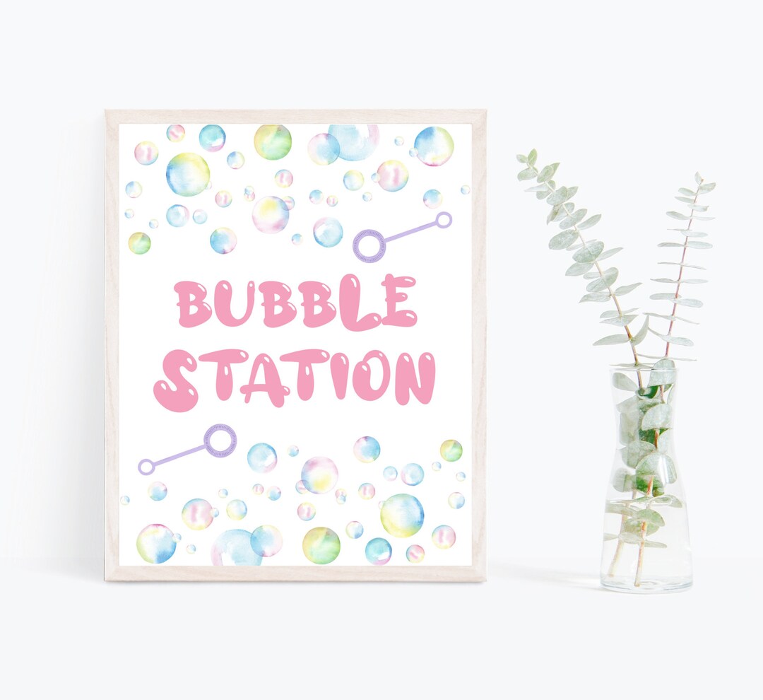 Bubble Birthday Party Signs X 3 to Print Instantly. Bubble Party ...