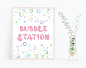 Bubble Birthday Party Signs x 3 to print instantly. Bubble Party Display Signs, Bubble Party Signs, Instant download, Printable Pop signs