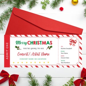 Weihnachtsgeschenk Coupon Vorlage Gefälschte Konzertkarte Weihnachtsgeschenk Vorlage Geschenk für Ihn