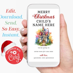 Modello di biglietto buono regalo per telefono di Natale Modello di testo buono di Natale SMS Regalo di Natale immediato Idea regalo di Natale dell'ultimo minuto