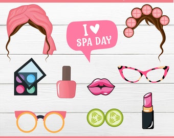 Spa Party Props. spa beauty photo booth props spa party printable over sized props for photos Spa birthday party decor Spa party games SBP5