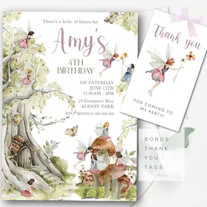 Editable Fairy Invitation Editable Fairies Invitation Woodland Fairies Instant Birthday Invitation Instant Download Fairies Party EF