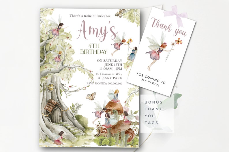 woodland fairy party invite