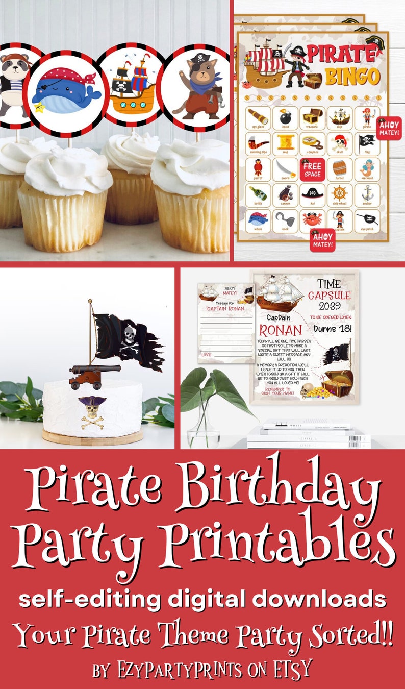 Pirate Birthday ticket invitation, Boys Ticket invitation, Birthday Invitation to edit, download instantly and print instantly. image 9