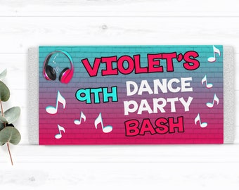 Dance party chocolate wrapper you can edit in Corjl Disco candy wrappers Personalized wrappers Printable wrappers Dance party