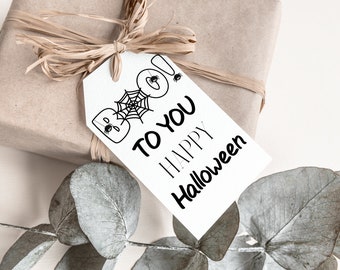 Halloween Boo To You Tag Halloween Treat Bag Tag Template Halloween Trick or Treat Tags Candy Bag Instant Print Boo Happy Halloween Tags