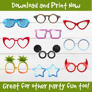 Glasses Party Props Glasses Photo Booth Props Glasses Printable Selfie Props Photos Funny Glasses Party Decor Party Glasses Printables