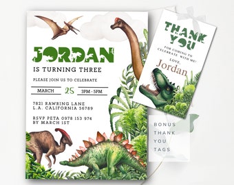 Dinosaur Invitation Prehistoric Birthday Dinosaur Birthday Invitation Template Brontosaurus Invitation Boys Dinosaur Party DIN1