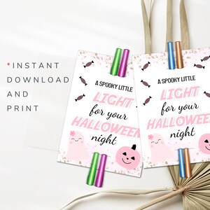 Halloween Treat Glow Stick Holder Halloween Glow Stick Tags Glow Stick Printable Holder Glow Stick Gift Tag Glowstick Template Halloween
