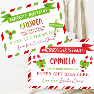 Buoni regalo di Natale Buono regalo di Natale stampabile Carta regalo modificabile Buono regalo in 2 design per modificare la stampa del download istantaneamente