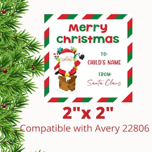 Christmas Labels in 3 Sizes INSTANT PRINT Christmas Labels Printable Editable Xmas Labels Christmas Shipping Labels Santa Gift Tags for Xmas