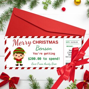 Buono regalo modificabile per biglietti regalo di Natale Idea regalo last minute Buono regalo di Natale stampabile da modificare, scaricare e stampare istantaneamente