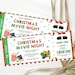 Printable Christmas Gift Ticket Template Editable Pink Christmas Farm